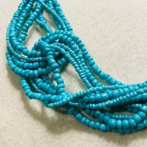 Handmade turquoise beaded necklace
